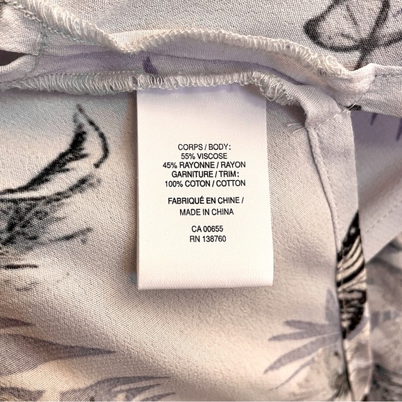 Reitmans Butterfly floral kimono top, plus size, Grey, NWT - Picture 5 of 7